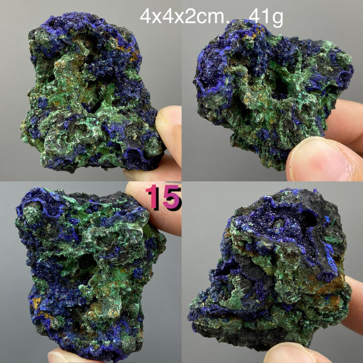 Natural Azurite Malachite Geode - Blue Green - Blue Pigment Crystal Mineral Specimen - Rock Collection - MineralStory Rocks and Minerals