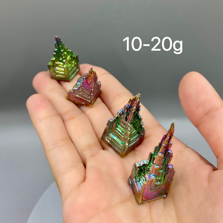 Rainbow Bismuth Crystal Tower, with Iridescent Metallic Colors - MineralStory Rocks and Minerals