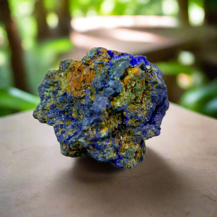 Natural Azurite Malachite Geode - Blue Green - Blue Pigment Crystal Mineral Specimen - Rock Collection - MineralStory Rocks and Minerals