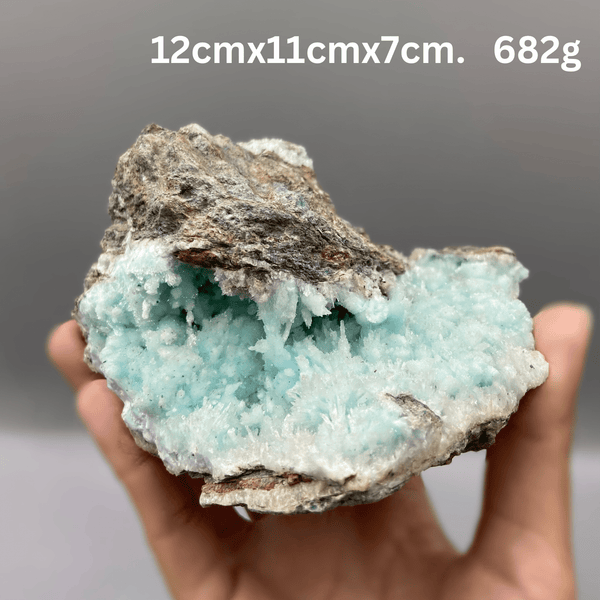 Stunning Blue Aragonite Geode, Large Unique Effect Raw Blue Crystal, Mineral Specimen, Rock Collection