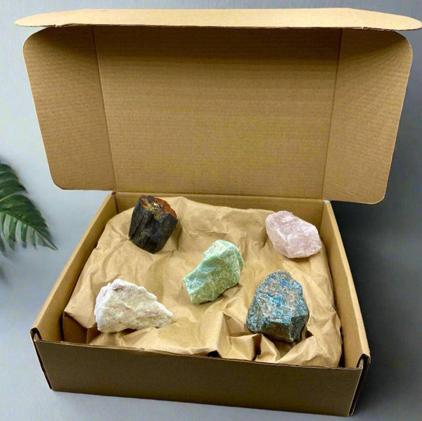 Raw Stones Collection Box – Large 5-7cm Stones, Premium Selection, Raw Minerals