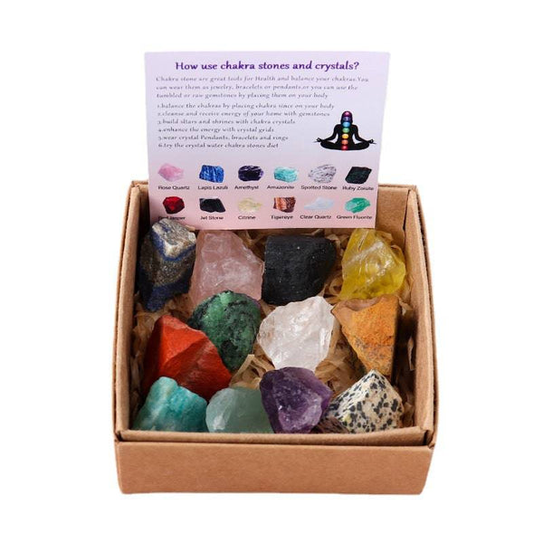 Rock Collection Box 12pcs Chakra Stones Collection