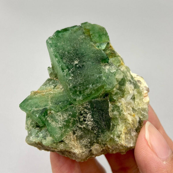 Natural Green Fluorite Crystal - Cubic Crystal from Madagascar - Emerald Green Fluorite Cluster Mineral Specimen - Fluorite Raw Stone - Large and Small