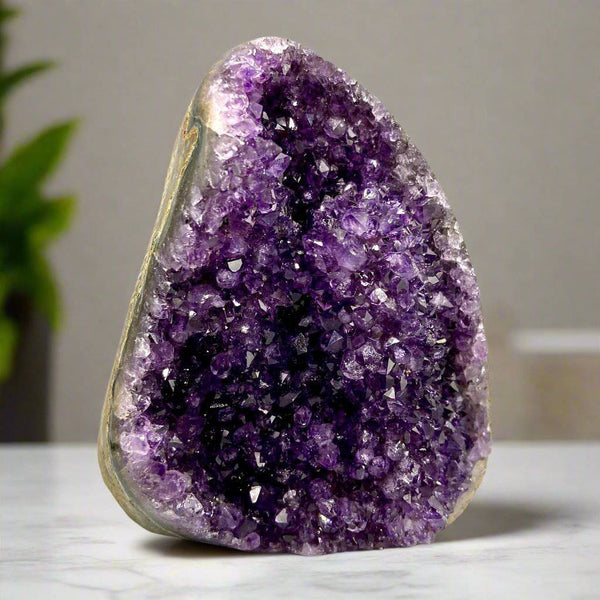 Natural Purple Amethyst Geode from Uruguay, High Quality Druzy Amethyst Crystal Cluster