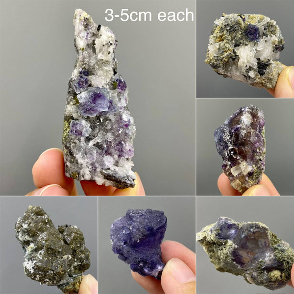 Purple Fluorite Clusters Specimens, Inner Mongolia China, Fluorite with Quartz, Cubic Fluorite Crystal, Purple Green Fluorite