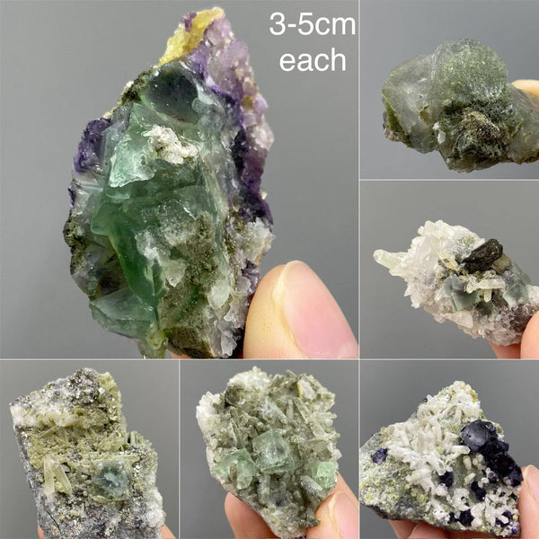 Purple Green Fluorite Clusters Specimens, Inner Mongolia China, Fluorite with Quartz, Cubic Fluorite Crystal