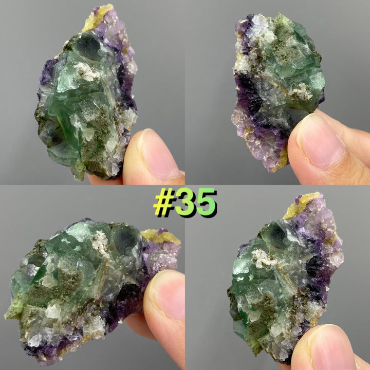 Purple Green Fluorite Clusters Specimens, Inner Mongolia China, Fluorite with Quartz, Cubic Fluorite Crystal - MineralStory Rocks and Minerals