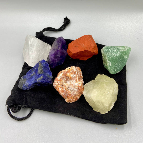 Rainbow Crystal Set, 7pcs 2-3cm Crystals Minerals Collection Box, Rock Set