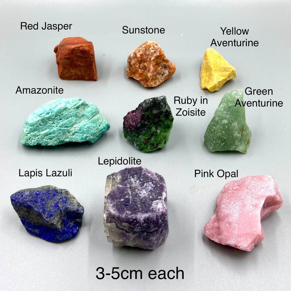 Rock Collection Box - Rainbow Minerlas - Rainbow Stone Collection Box 9pcs